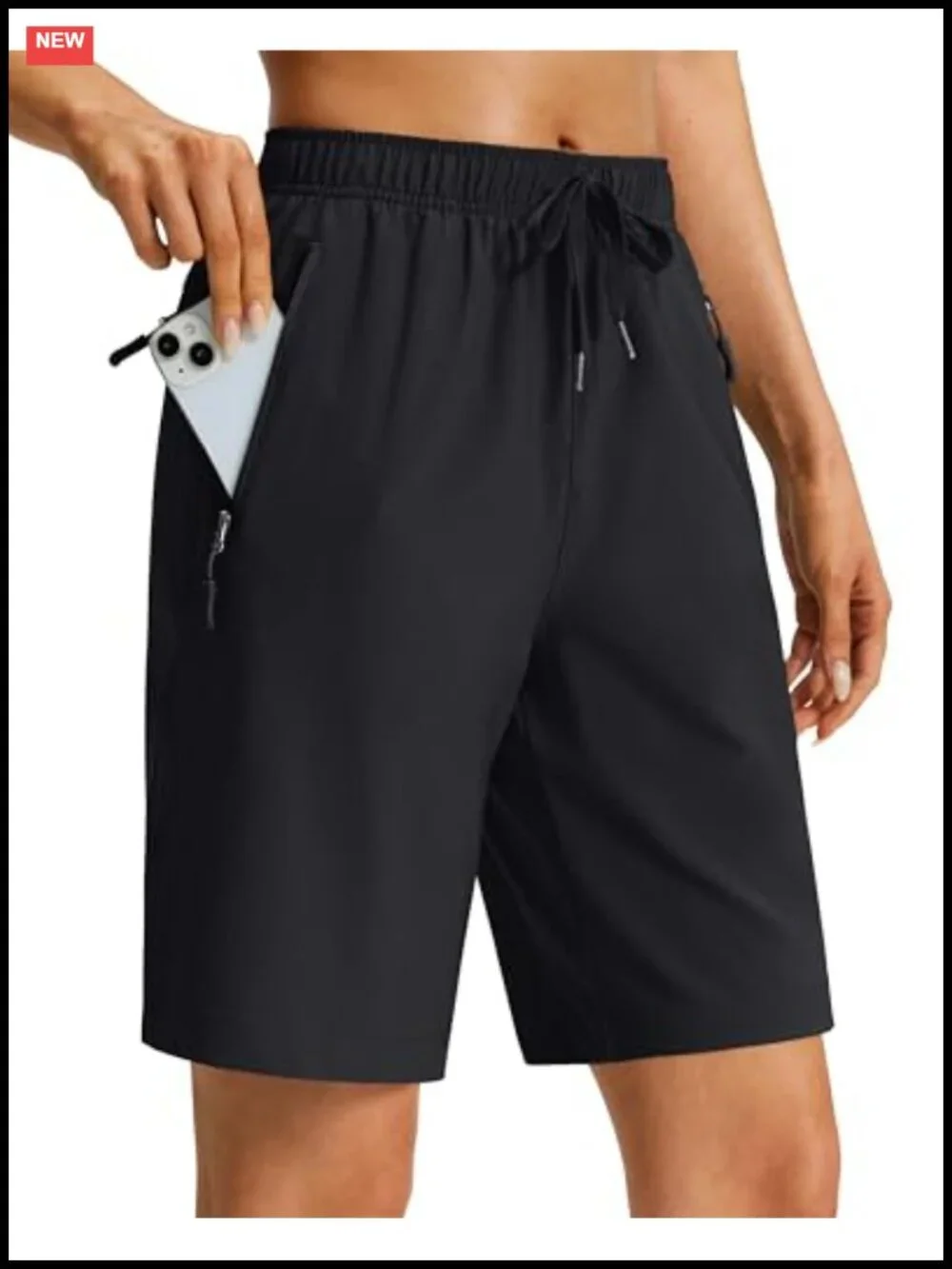 Women's Bermuda Shorts with Zipper Pockets, Quick Dry, UPF 50+, Lightweight,